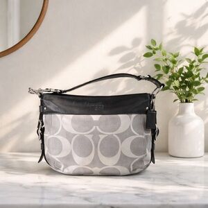 Coach F14630 Zoe Hobo Signature Jacquard Gray